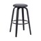Armen Living Harbor 30" Bar Height Backless Swivel Gray Faux Leather and Black Wood Mid-Century Modern Bar Stool LCHBBAGRBL30 - alternate 1